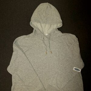 Old Navy Women's Long Sleeve Fleece Pullover Hoodie Dress Heather Gray XL Tall